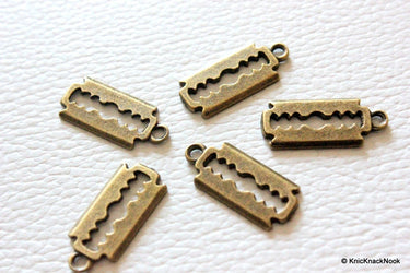5 x Zinc Alloy Bronze Tone Blade Charm Pendants 20mm x 9mm